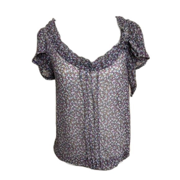 Zara Tops - Zara Floral Sheer Blouse